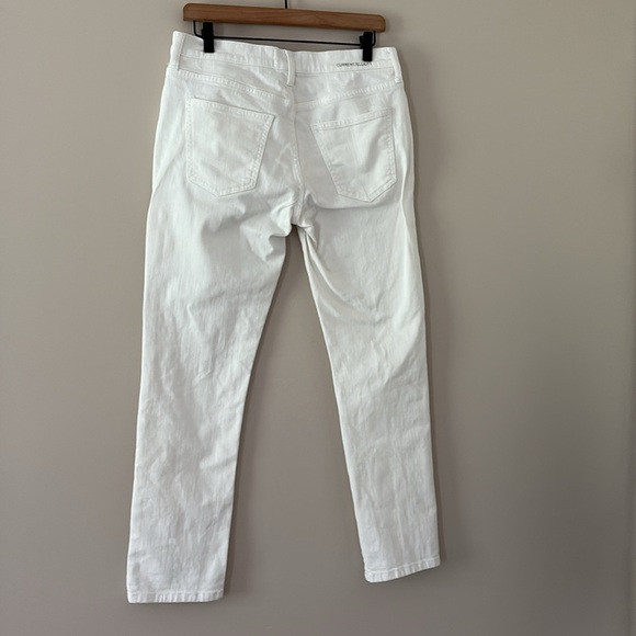 Current/Elliott Straight Leg Denim Jeans White Zip Fly Stretch Size 27 - Picture 6 of 13